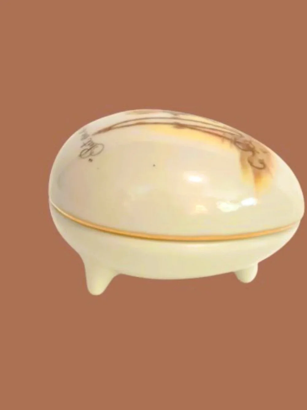 Vtg Porcelain Holly Hobbie Trinket Box Oval 